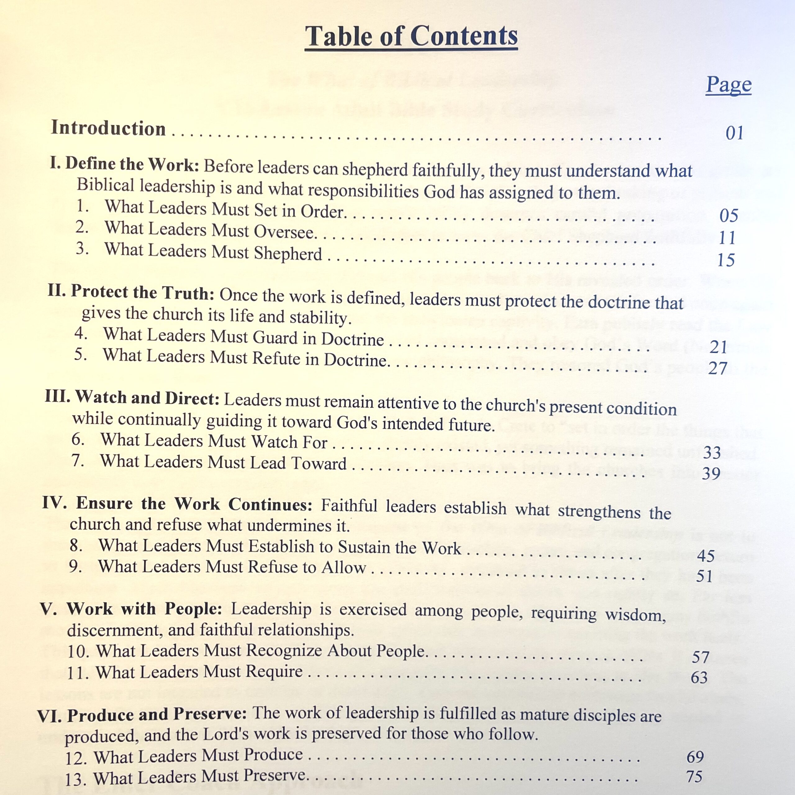 The "What" Of Biblical Leadership - Student Workbook - Image 2